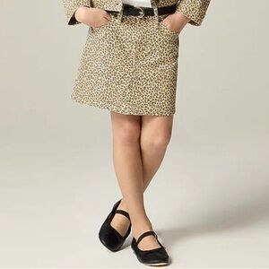 CREWCUTS Leopard Print Denim Skirt NWT